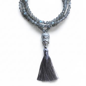 Labradorit Halskette BUDDHA, 80 cm lang