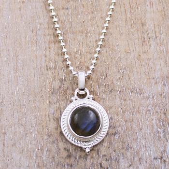 925 Sterling silver labradorite necklace