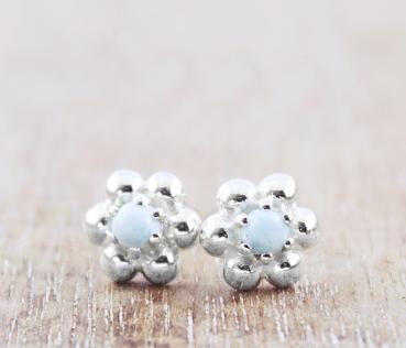 Larimar Silber Ohrstecker