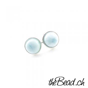 kleine Silber LARIMAR Ohrstecker