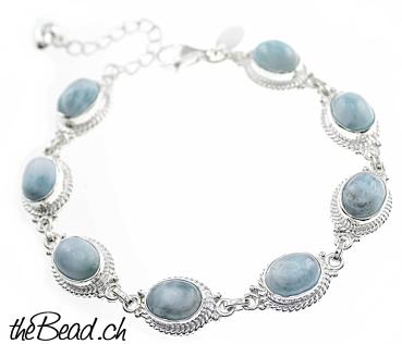 larimar sterling silver bracelet