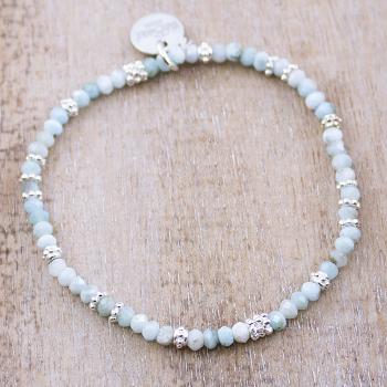 LARIMAR Armband mit Silberperlen