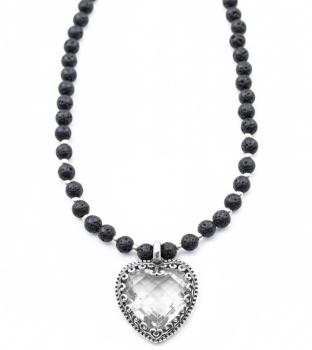 LAVA Halskette mit BERGKRISTALL Herz Anhänger