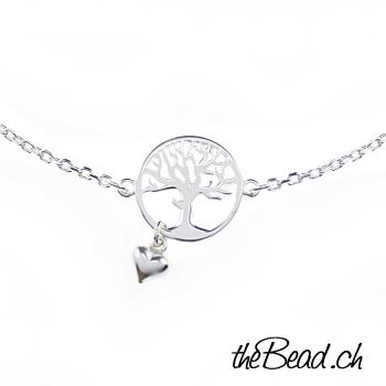 Silver Necklace with tree of live