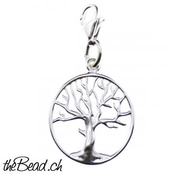 Charm Lebensbaum und Baum des lebens mit Karabiner Anhänger aus silber 925 sterling