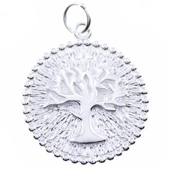 silver pendant with tree of life