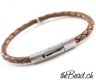 geflochtenes Lederarmband gelb bei thebead schweiz