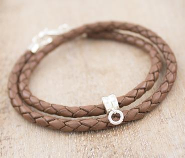 Basic für Charms, Lederarmband zweifach gewickelt, viele Farben