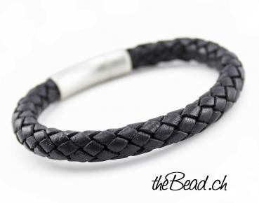 Herren Lederarmband in Rotbraun the Bead