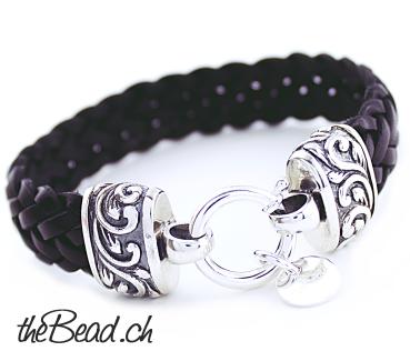 Schwarzes Herren Lederarmband * LOUIS *