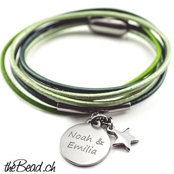 Armband JESSI mit Wunschgravur & Stern Anhänger