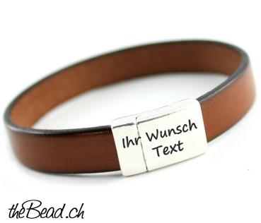 Lederarmband No.1 Antik SILBER, Wunschgravur & Farben zur Wahl!