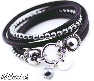 damen lederarmbänder mit muschelkern perlen