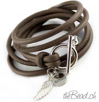 Lederarmband CITYQUEEN in taupe