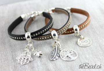 lederarmbänder mit nieten one size und einheitsgrösse für geschenke besonders zu muttertag und ostern auch als ostergeschenk