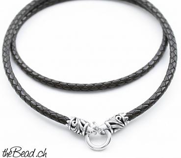 Preview: 5 mm Lederkette mit Silberverschluss, Länge wählbar Preview: 5 mm Lederkette mit Silberverschluss, Länge wählbar