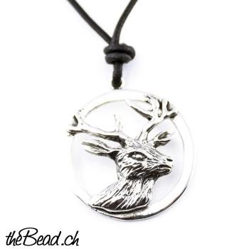 leather necklace deer