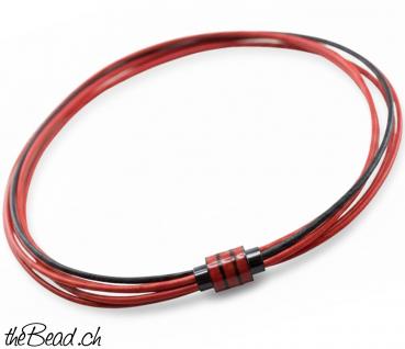 Lederkette ROT & SCHWARZ mit Magnetverschluss