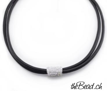 leather necklace with 925 sterling silver