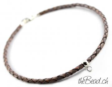 leather necklace with 925 sterling silver