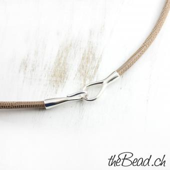 leather necklace with 925 sterling silver