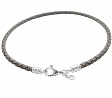 4 mm Lederhalskette mit schönem Silberverschluss