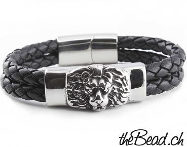 Leather bracelet LION