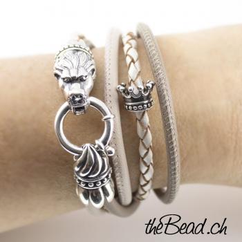 lion leather bracelet