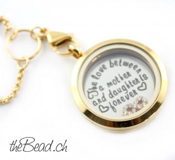 Preview: UNENDLICH, goldfarbenes Inlay zum Einlegen in LA VIE Medaillons Preview: Medaillons onlineshop in der Schweiz