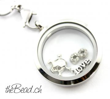 floating locket charms love