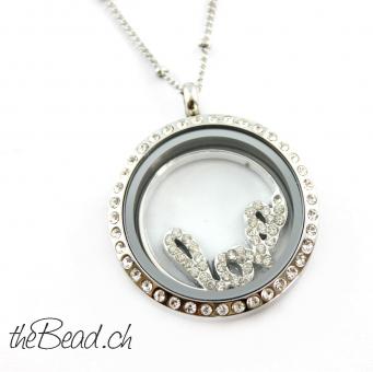 Preview: LOVE - Inlay für alle runden La Vie Medaillons Preview: medaillon aus metall und glas zum einlegen