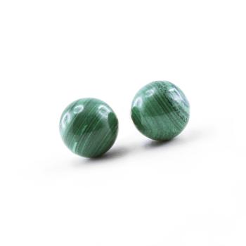 Malachite Beads earrings with 925 sterling silver