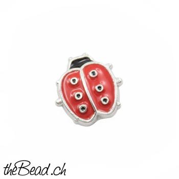 MARIENKÄFER, kleiner Glücksbringer, silberfarbene Füsschen