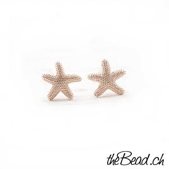 seastar rosegold earrings 925 silver rosegold plated