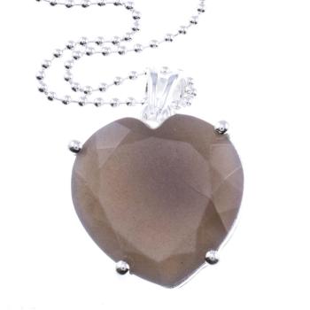 Halskette mit CHOCOLATE MONDSTEIN HERZ Anhänger