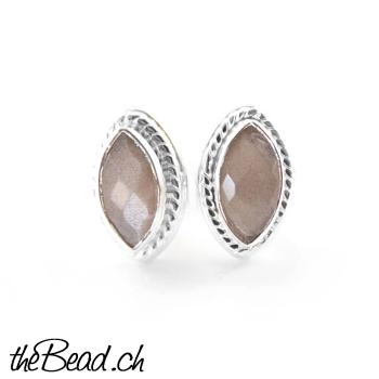 moonstone silver earrings