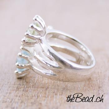 rose quarz finger ring silver