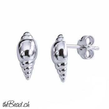 muschel 925 sterling silber ohrstecker vergoldet