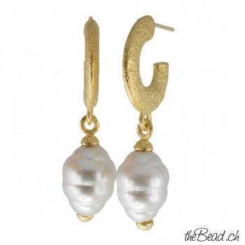 SALE - vergoldete MUSCHELKERN Ohrringe