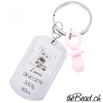 Stainless steel engraved keychain ITS A GIRL