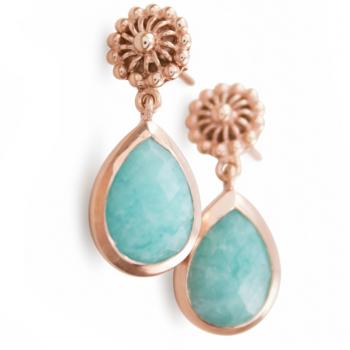 AMAZONIT Ohrringe rosegold vergoldet