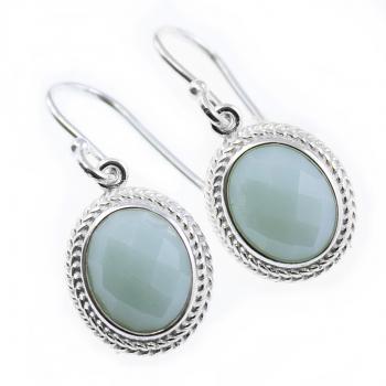 tolle 925 Sterling Silber Ohrhänger mit Amazonit