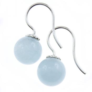 earrings 925 silver and aquamarin