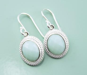 tolle 925 Sterling Silber Ohrhänger mit Amazonit