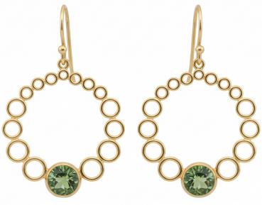 vergoldete Ohrhänger mit PERIDOT Steinen