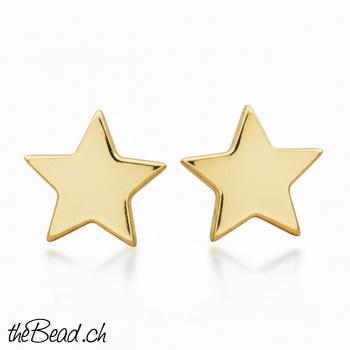 Vergoldete STERN Ohrstecker