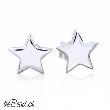 Silber STERN Ohrstecker