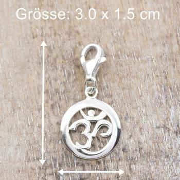 Preview: Charm * OM * 925 Sterling Silber Preview: Charm OM yoga 925 Sterling Silber Charm mit Karabiner