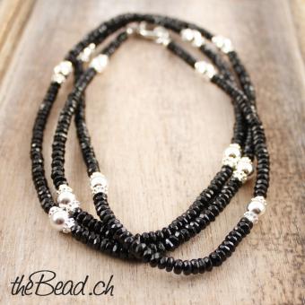 necklace with onyx and silver