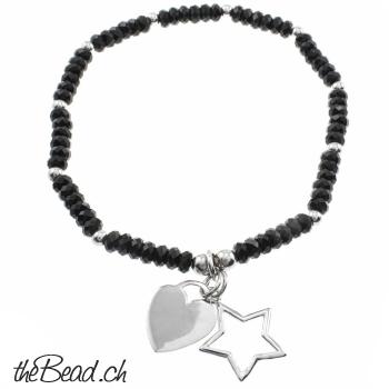 Onyx Steinarmband HERZ & STERN